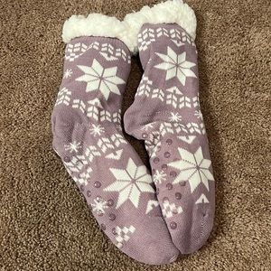 Purple fluffy socks